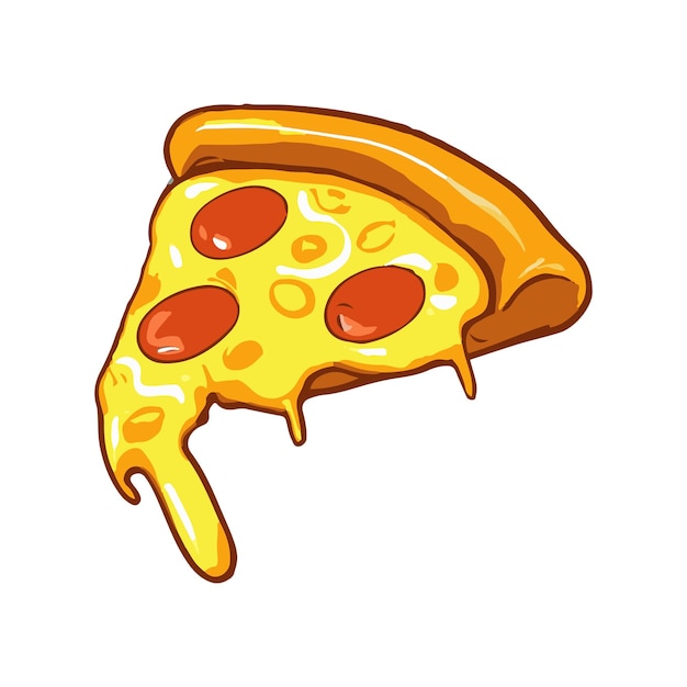 Slice de pizza con picaduras de queso Ilustración vectorial