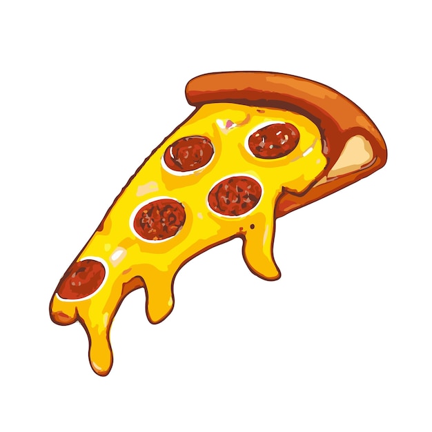 Slice de pizza con picaduras de queso Ilustración vectorial