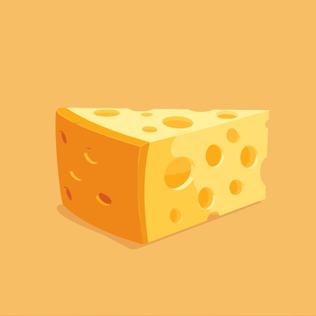 Vector slice de queso con ilustración vectorial plana del agujero