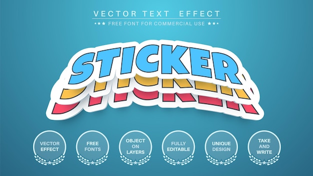 Slice sticker editar efecto de texto estilo de fuente editable