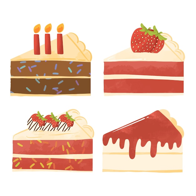 Sliced cake illustration
