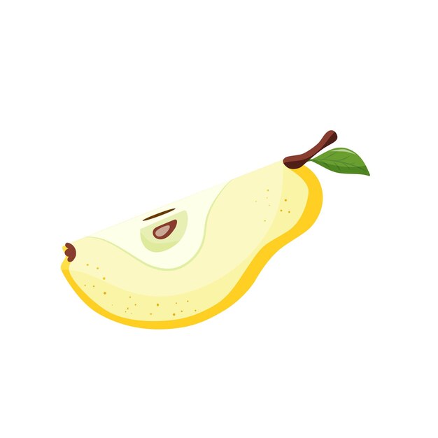 Sliced yellow pear slice of cut fresh juicy yellow pear fruit slices healthy vegetarian snack vector