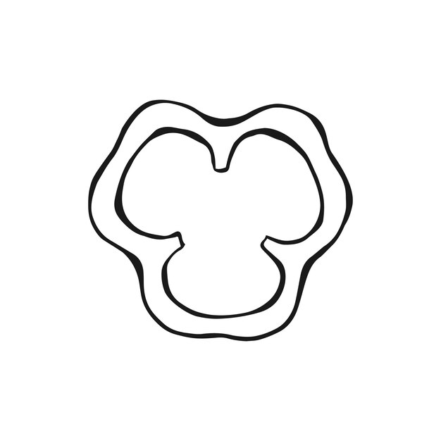 Slices de pimienta Ilustración vectorial dibujada a mano
