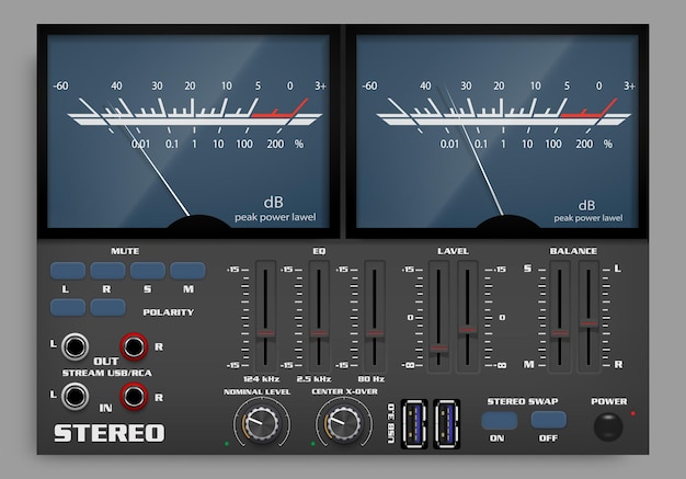 Sliders de mezclador de sonido Elementos de interfaz para programas de música y aplicaciones para DJ Concept Player