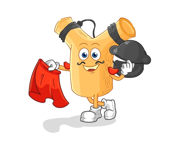 Slingshot matador con vector de caracteres de ilustración de tela roja