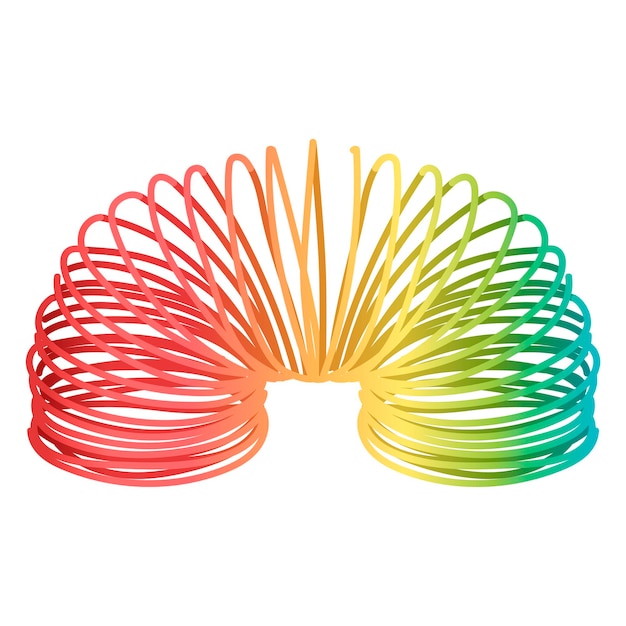 Slinky Un objeto del icono retro de los años 90 y 80 aislado en fondo blanco