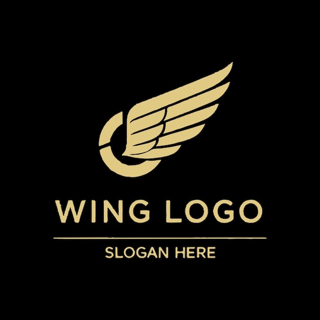 Slogan del ala Aquí Diseño del logotipo