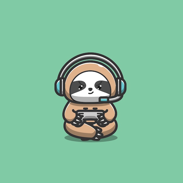 Sloth gamer usa el control del juego