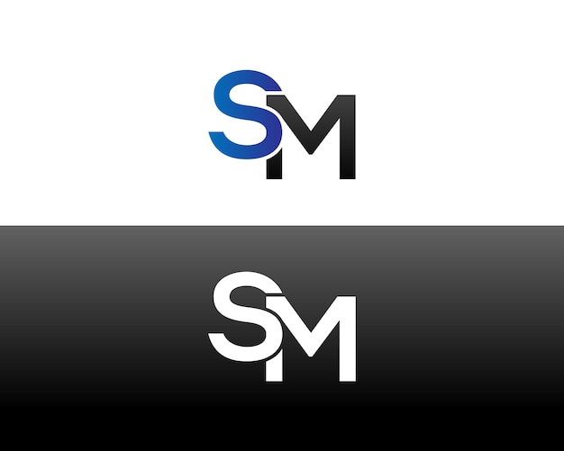 SM o MS Letra inicial Abstracto Diseño del logotipo Ícono Ilustración vectorial