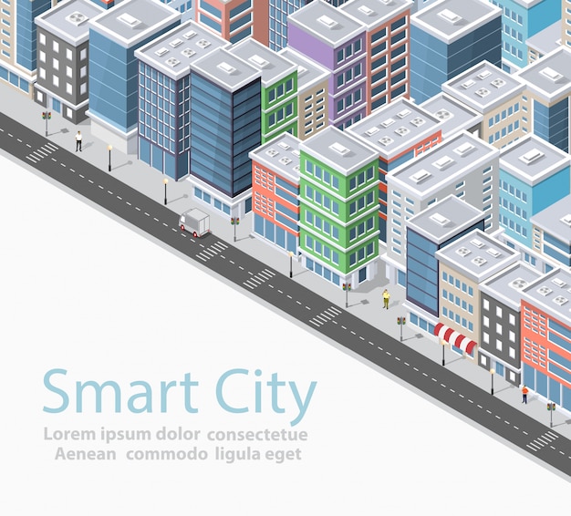 Vector smart city isometric