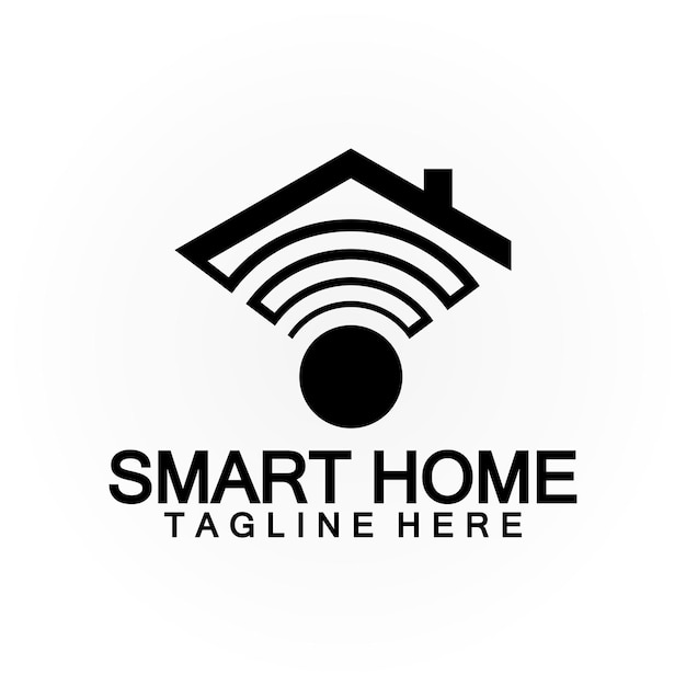 Smart Home Tech señal wifi inalámbrico Logo Vector plantilla de diseño