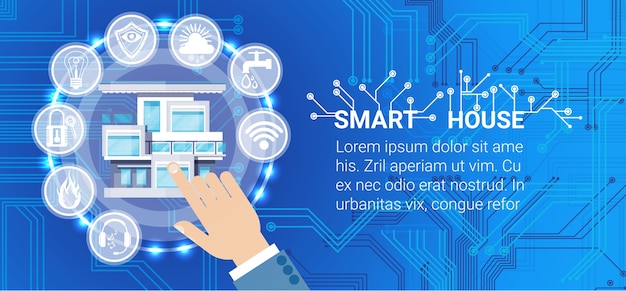 Vector smart house technology control system icon icongraphic