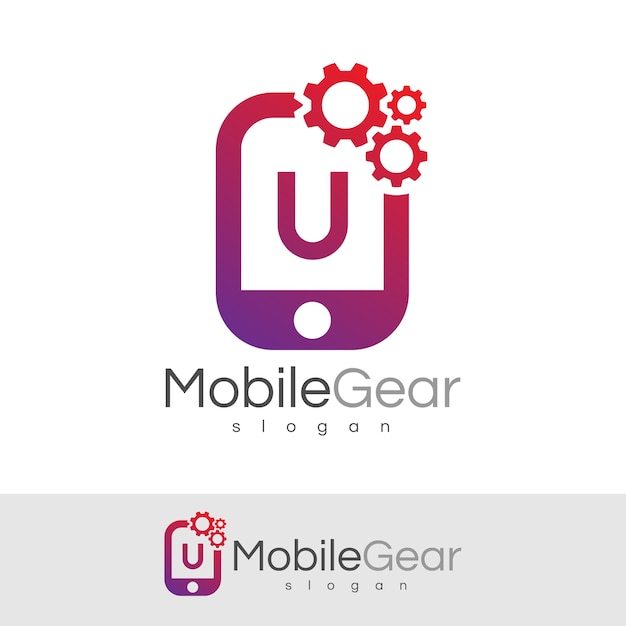 Smart Mobile initial Letter U diseño de logo