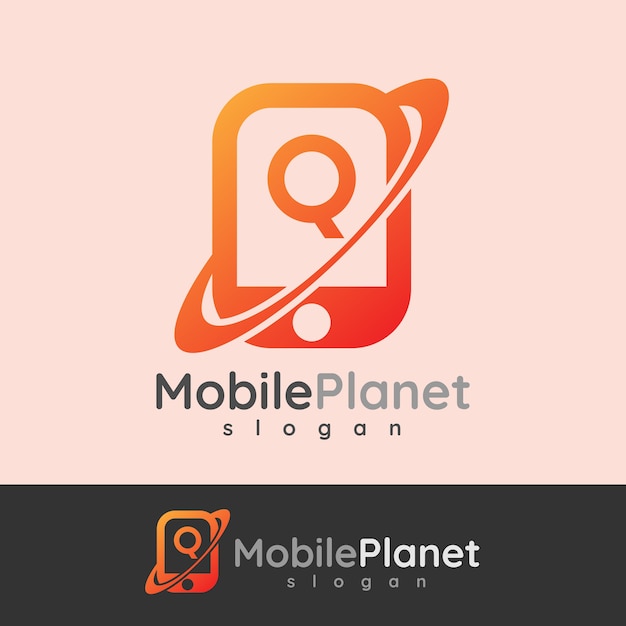Smart Mobile letra inicial Q diseño de logotipo