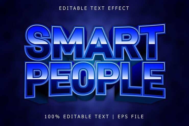 Vector smart people editable text effect 3 dimension relieve estilo moderno