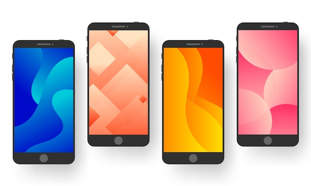 Vector smart phones wallpaper collection.