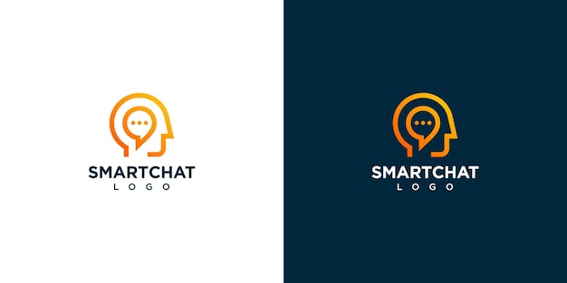 Smart Talk Psicología Diseño del logotipo Ilustración vectorial del logotipo de la cabeza