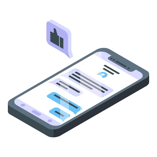 Smartphone como icono Isométrico de Smartphone como icono vectorial para diseño web aislado sobre fondo blanco