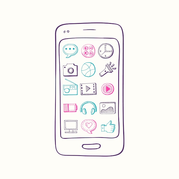 smartphone dibujado a mano