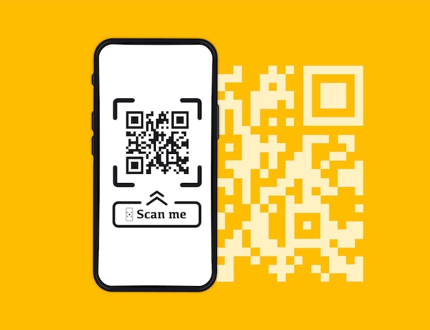 Smartphone escaneando el código qr. verificación de código de barras. escaneo de etiquetas, genera pago digital sin dinero. código de barras en la pantalla del teléfono inteligente. pago con código qr, billetera electrónica, compras en línea, tecnología sin efectivo