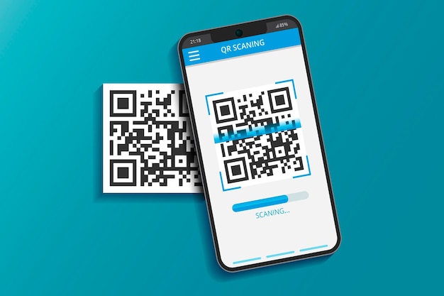 Smartphone escaneando código qr