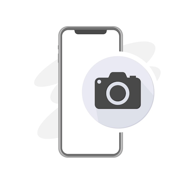 Vector smartphone foto álbum icono fotografía cámara gris icono teléfono móvil foto libro tomar una foto selfie vector ilustración