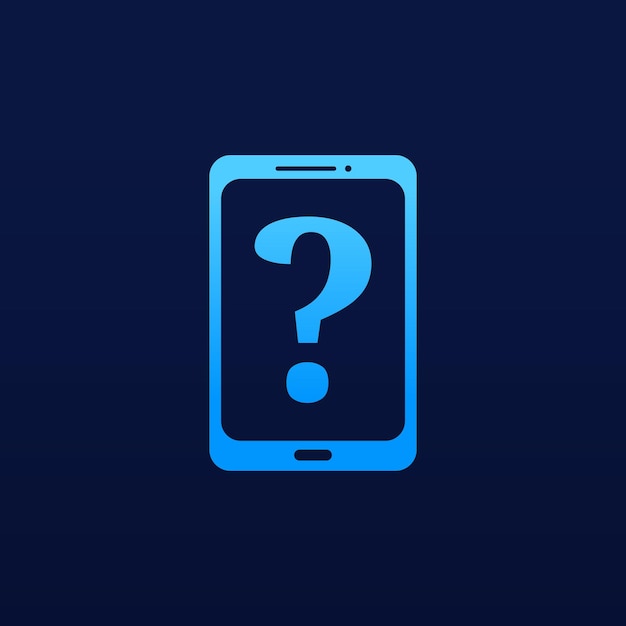 Smartphone con ideas de icono de logotipo de signo de interrogación