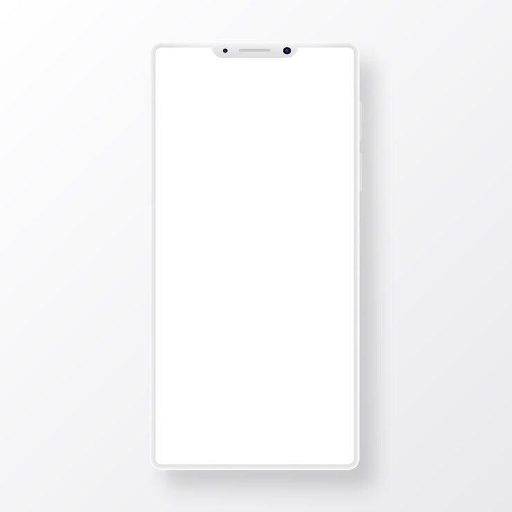 Vector smartphone limpio con pantalla en blanco aislada