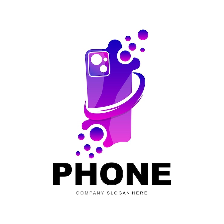 Vector smartphone logo comunicación electrónica vector diseño de teléfono moderno para símbolo de marca de empresa