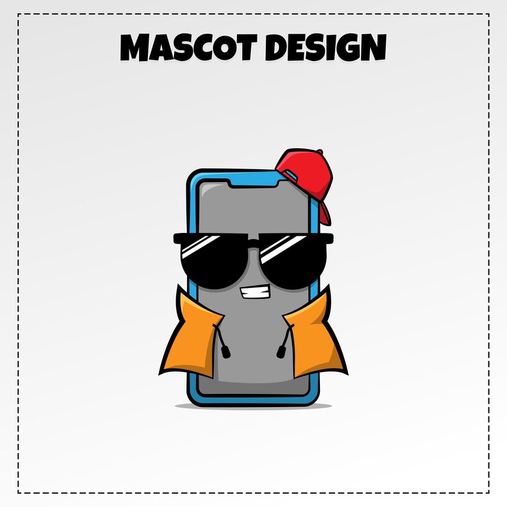 Vector smartphone logo mascota ilustración vector diseño