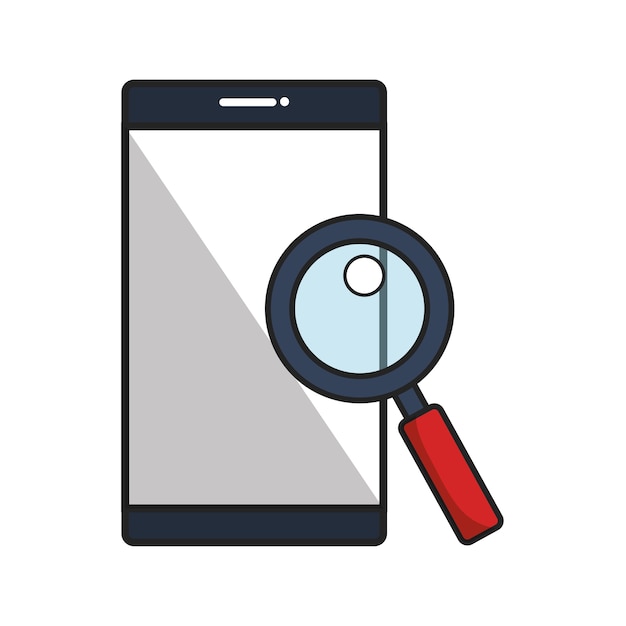 smartphone con lupa