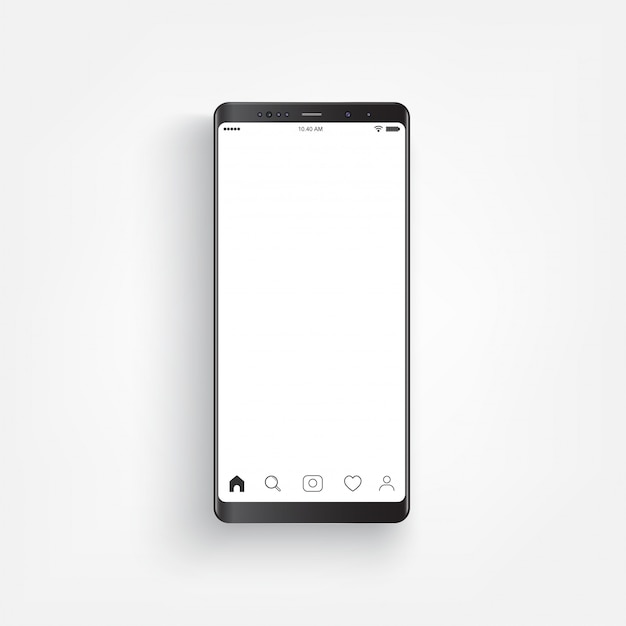 Smartphone negro realista moderno.