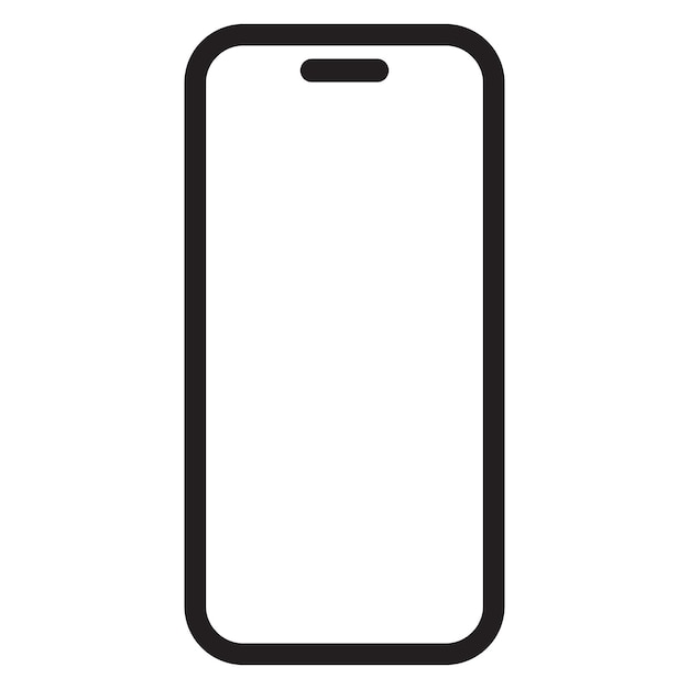 Vector smartphone con pantalla blanca en blanco y cámara frontal aislada sobre fondo blanco eps 10