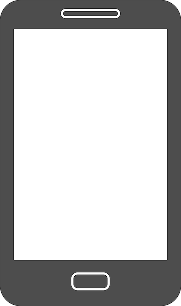Smartphone con pantalla blanca en blanco icono vectorial en fondo transparente