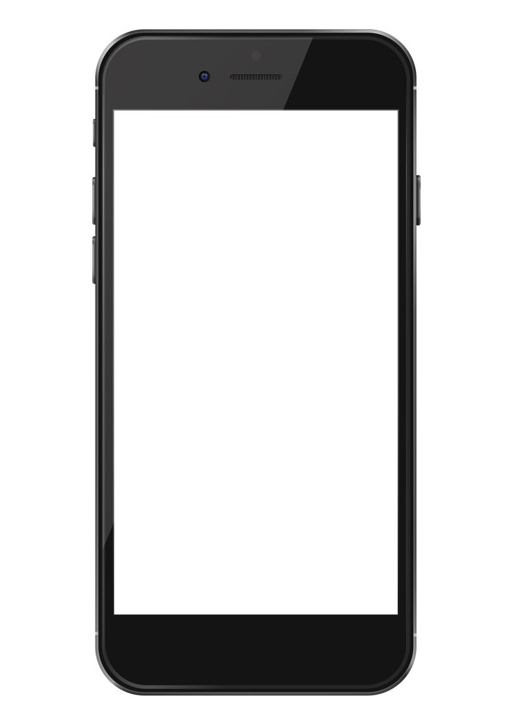 Vector smartphone con pantalla en blanco aislado en blanco