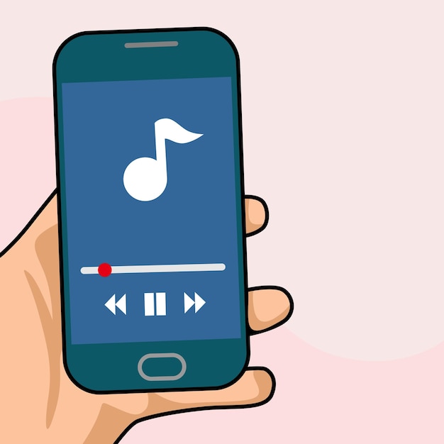Smartphone con pantalla de reproductor de música