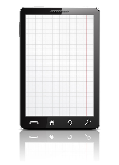 Smartphone con papel en la pantalla