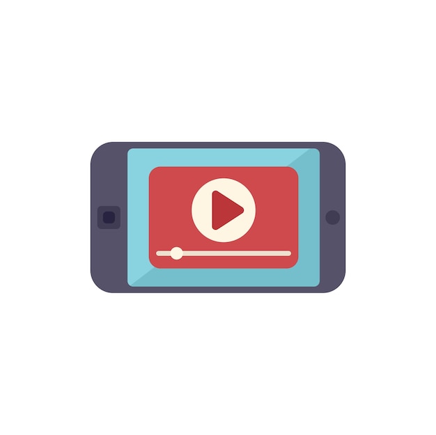 Smartphone que muestra la aplicación de reproductor de video con el botón de reproducción en la pantalla