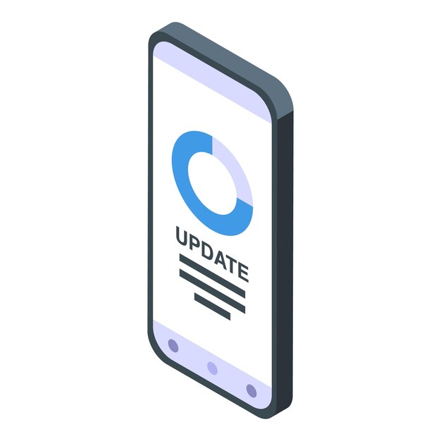 Smartphone que muestra el estado de actualización con la barra de progreso de descarga