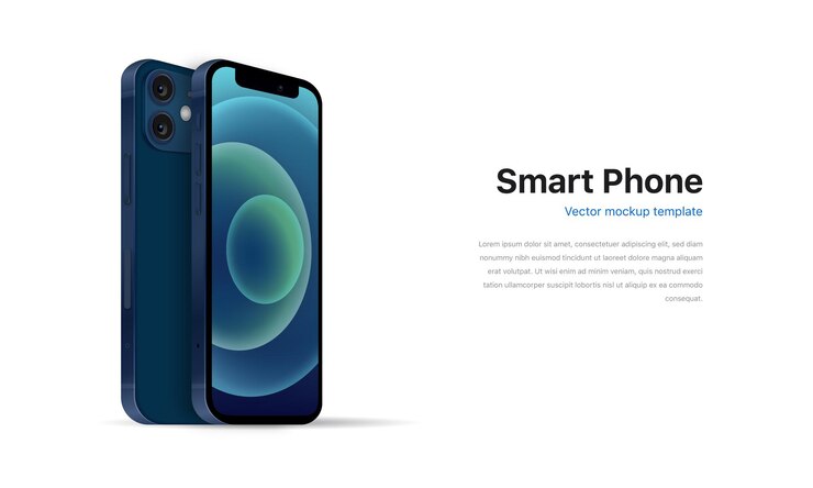 smartphone realista con diseño vectorial de papel tapiz