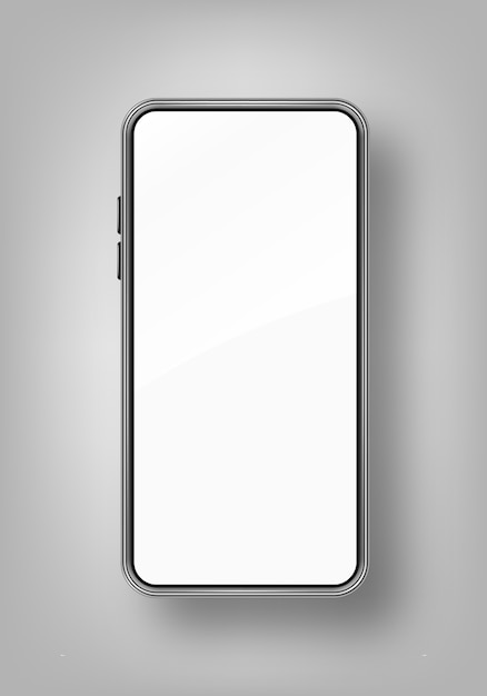 Vector smartphone realista. marco de teléfono móvil con pantalla en blanco