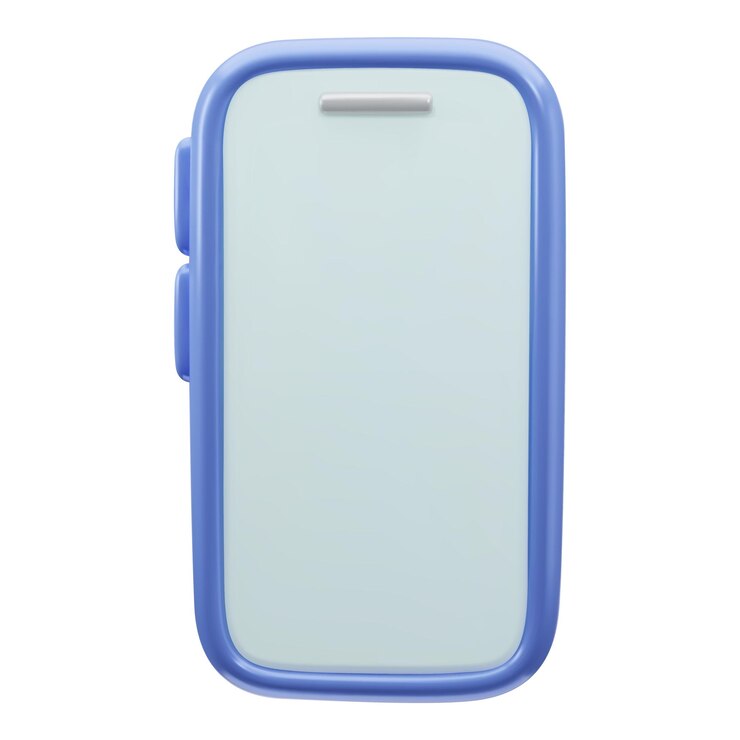 Vector smartphone vectorial 3d de plástico brillante con pantalla vacía estilizado de dibujos animados icono de dispositivo móvil
