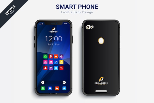 Smartphone Venta teléfono Teléfono móvil diseño frontal y posterior