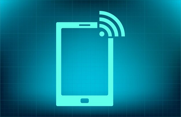 Smartphone with WiFi Vector illustration