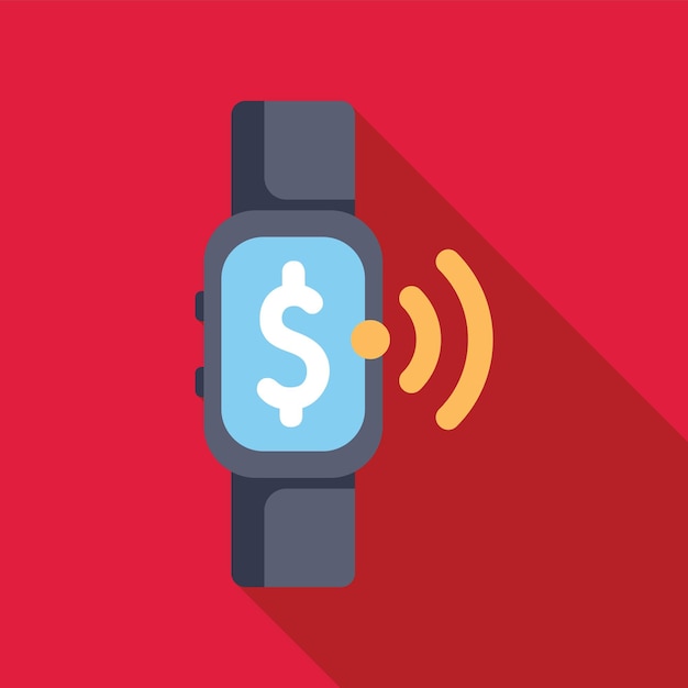 Smartwatch que muestra el signo del dólar enviando pago inalámbrico