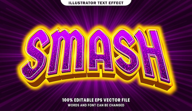 Smash efecto de estilo de texto editable 3d