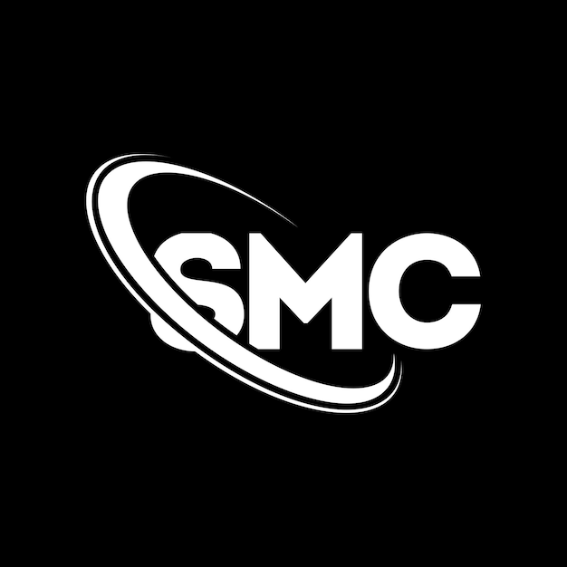 SMC logotipo SMC letra SMC letra diseño de logotipo Iniciales SMC logo vinculado con círculo y mayúscula monograma logotipo SCM tipografía para negocios de tecnología y marca inmobiliaria