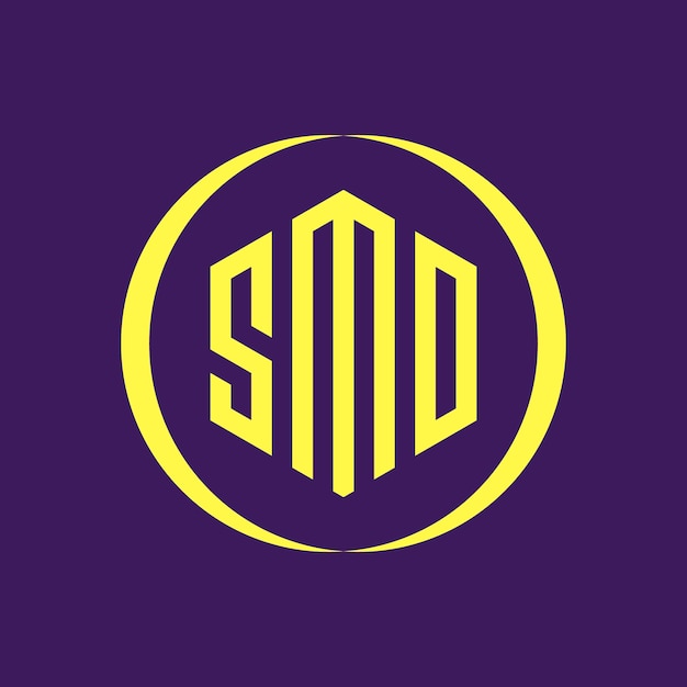 SMD creativo moderno plano abstracto iniciales letra logotipo