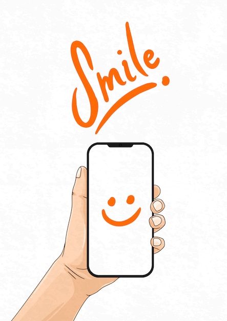 Vector smile selfie