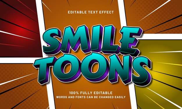 Smile Toons efecto de texto editable con un estilo de texto cómico y para niños